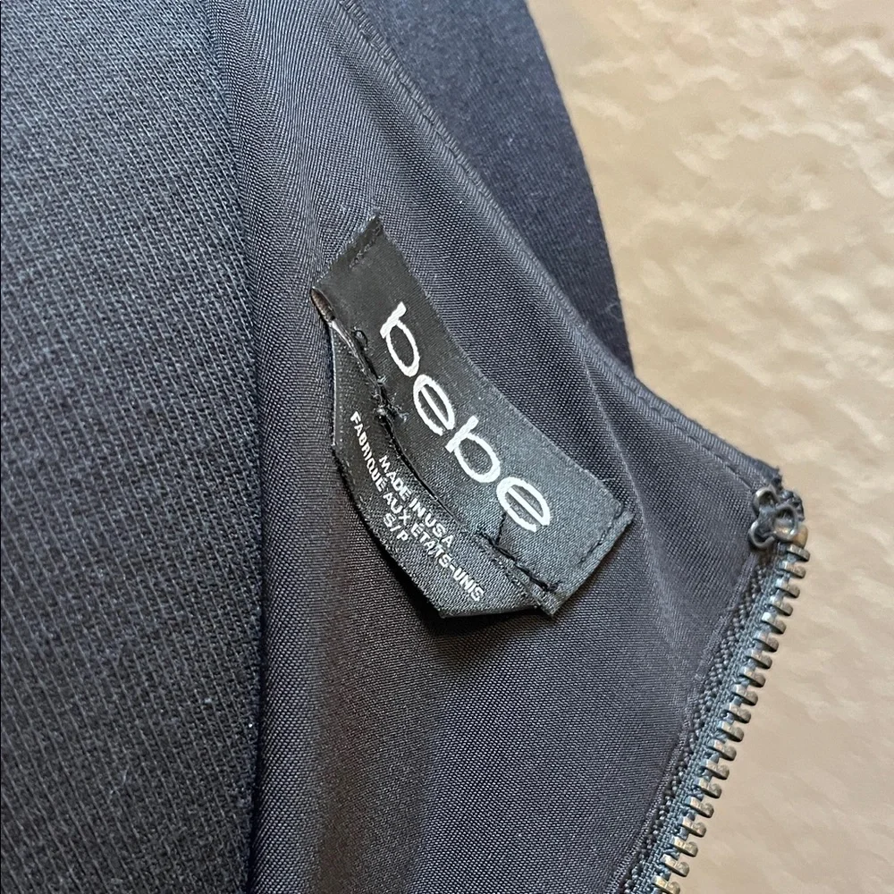 bebe Black Peplum Mini Dress with Side Cutouts Size Small - Picture 2 of 5